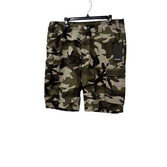New TRUE RELIGION Size 33 Horseshoe Cargo Shorts with Pockets Dusty Camo - Picture 2 of 12